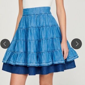 Sandro
Fanfan Tiered Denim Mini Skirt